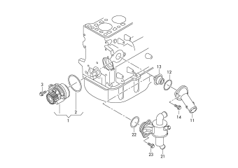 Coolant pump, coolant regulator 1.6ltr. diesel eng.+, CAYB, CAYC