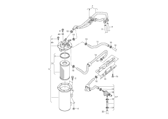 Fuel filter, fuel pump 2.0 ltr. diesel eng.+, CLCA, CFHB, CFHC