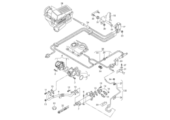 Exhaust gas recirculation, vacuum system, 2.0 ltr. 4-cylinder, diesel eng.+, CBAA, CBAB, CBBB