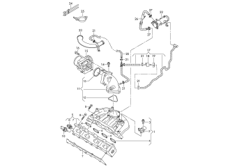Intake system, vacuum system, activated carbon filter system, suction jet pump 1.4ltr. 4-cylinder+, CKMA