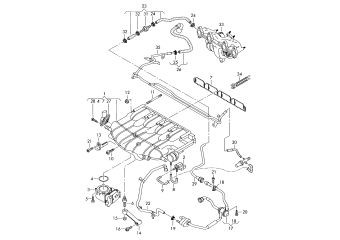 Intake system, vacuum system 2.0 ltr., 1.8ltr. 4-cylinder+, CAWB, CCTA, CBFA, CCZA, CCZB, 4-cylinder+, CDAA, CDAB