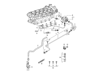 Fuel pump, fuel rail, injection valve 1.8ltr. 4-cylinder+, BZB, CGYA