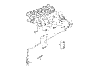 Fuel pump, fuel rail, injection valve, 2.0 ltr. 4-cylinder+, CAWB, CCTA