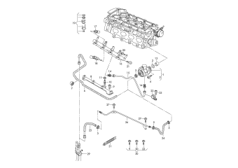 Fuel pump, fuel rail, injection valve, 2.0 ltr. 4-cylinder+, CAWB, CCTA, CBFA, CCZA, CCZB