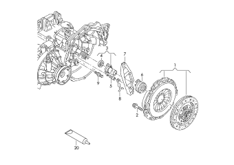 Coupling 1.8ltr. 4-cylinder+, BZB, CGYA, CDAA, CDAB