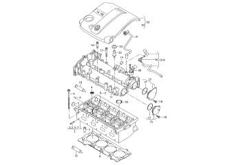 Cylinder head, cylinder head cover, cover for intake manifold 1.4ltr. 4-cylinder
