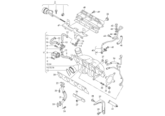 Exhaust manifold with turbocharger 1.8ltr. petrol eng.+, BZB, CGYA