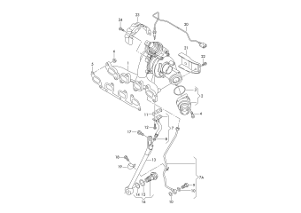 Exhaust manifold with turbocharger 2.0 ltr. diesel eng.+, CFGB, CLLA