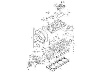 Cylinder head, cylinder head cover 2.0 ltr. 4-cylinder