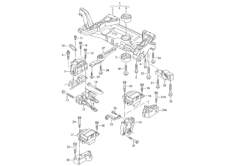 Mounting parts for engine and, transmission 1.4-2.0 ltr., 3.6ltr. petr. engine