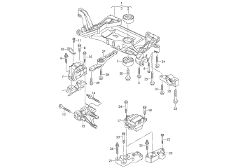 Mounting parts for engine and, transmission 2.0 ltr. diesel eng.
