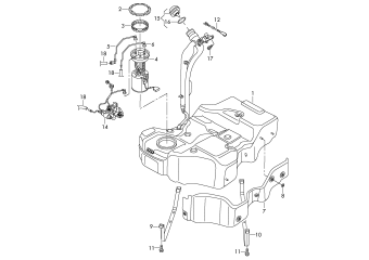 Fuel tank with, attachments, diesel eng.+, fr.wheel drv, D 09.11.2010 and after