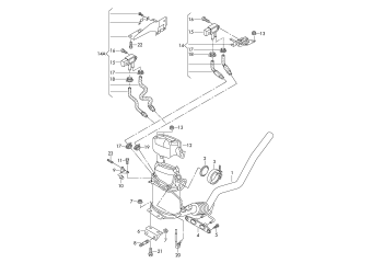 Exhaust pipe with catalyst and particulate filter, control line for pressure, difference sensor, 2.0 ltr. diesel eng.+, PR-7MB, 7MG, before 08.11.2010