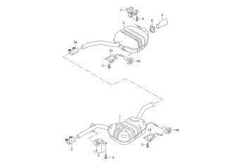 Centre silencer, rear silencer 1.8/2.0ltr., 3.6ltr. petr. engine