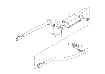 Centre silencer, exhaust tail pipe, 2.0 ltr. diesel eng.+, PR-7MB, 7MG+, fr.wheel drv, D 08.11.2010 and after