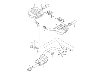 Centre silencer, rear silencer 2.0 ltr. diesel eng.+, 4motion+, CBBB, CFGB
