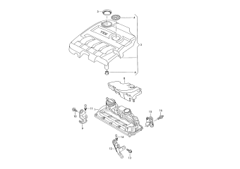 Cover for intake manifold 2.0 ltr. diesel eng.+, CBAA, CBAB, CBAC, CBBB