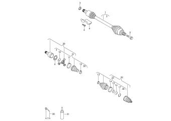 Drive shaft for 6-speed automatic gearbox front frt.-wh.dr.+, CAWB, D 01.01.2009 and after