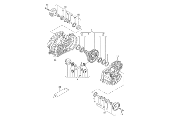 Differential flanged shaft for 6 speed manual gearbox JWX, KVT, KWB, MUE, MUJ
