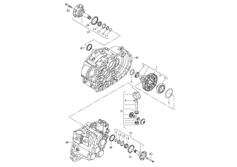 Differential flanged shaft for 6 speed manual gearbox KNS, KNU, KNY, KXX, KZS, KXZ, LHD, LNZ, MHA, MDL, NFP, NFU, NGD