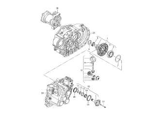 Differential, flanged shaft, 6-speed manual transmission for four-wheel drive KXU, LPR, NFV