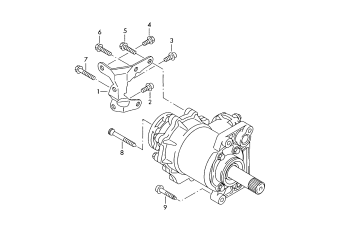 Transmission securing parts, final drive gearbox, 6-speed manual transmission for four-wheel drive front KXU, LPR, NFV