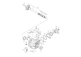 Final drive gearbox, flanged shaf, 6-speed dual clutch gearbox for four-wheel drive KSA, LHR, LHT, LRJ, LTX, MKM, MMH, MTW, MTZ, NHZ, NJD
