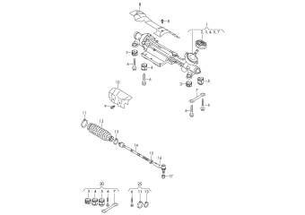 Steering gear, track rod lhd