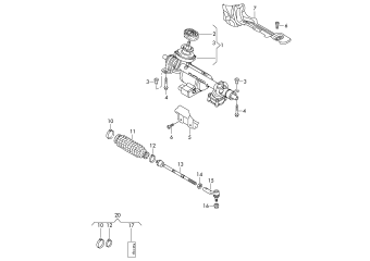 Steering gear, track rod rhd