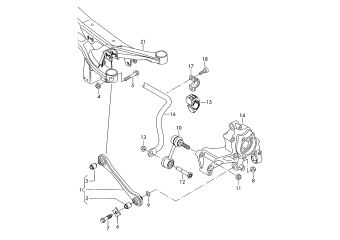 Track rod, coupling rod, anti-roll bar rear 4motion+, BWS, BLV, CNNA