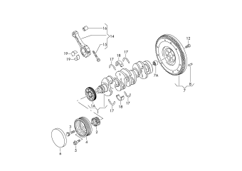 Crankshaft, conrod, bearings, 2.0 ltr. diesel eng.+, CBAA, CBAB, CBAC, CBBB