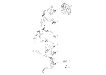 Vacuum hoses for brake servo lhd petr. engine