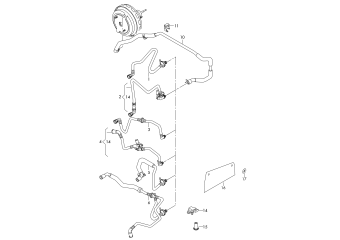 Vacuum hoses for brake servo rhd petr. engine