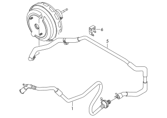 Vacuum hoses for brake servo rhd diesel eng.