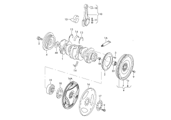 Crankshaft, conrod, bearings 3.6ltr. 6-cylinder