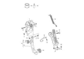 Brake and accel. lever mech. rhd
