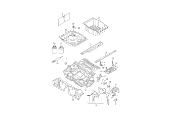 Floor assembly, wheel housing rear