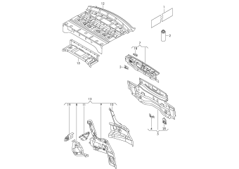 Rear panel, rear cross panel
