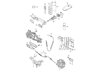 Door lock, inner actuator, door handle, exterior, key, lock cylinder sets front
