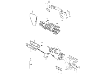 Door lock, inner actuator, door handle, exterior rear