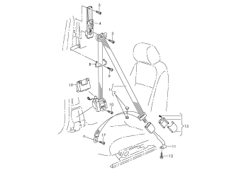 Three-point safety belt