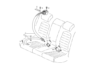 Three-point safety belt rear, 2 seater PR-3ND, 3NN