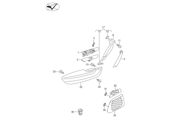 Grab handle, loudspeaker trim front