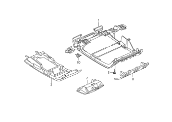 Roof console with stowage tray
