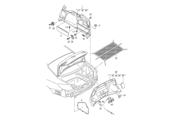 Luggage compartment trim, rear lid trim panel