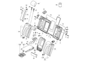 Backrest, split rear PR-3NJ