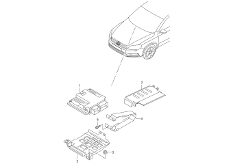 Control unit for petrol engine, fasteners, D 08.11.2010 and after