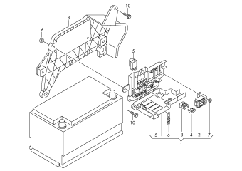 Main fuse socket with, battery overload protection, trip switch 6-cylinder
