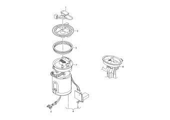 Fuel delivery unit and sender for fuel gauge, control unit for fuel pump