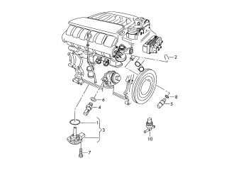 Switches and senders on engine 6-cylinder